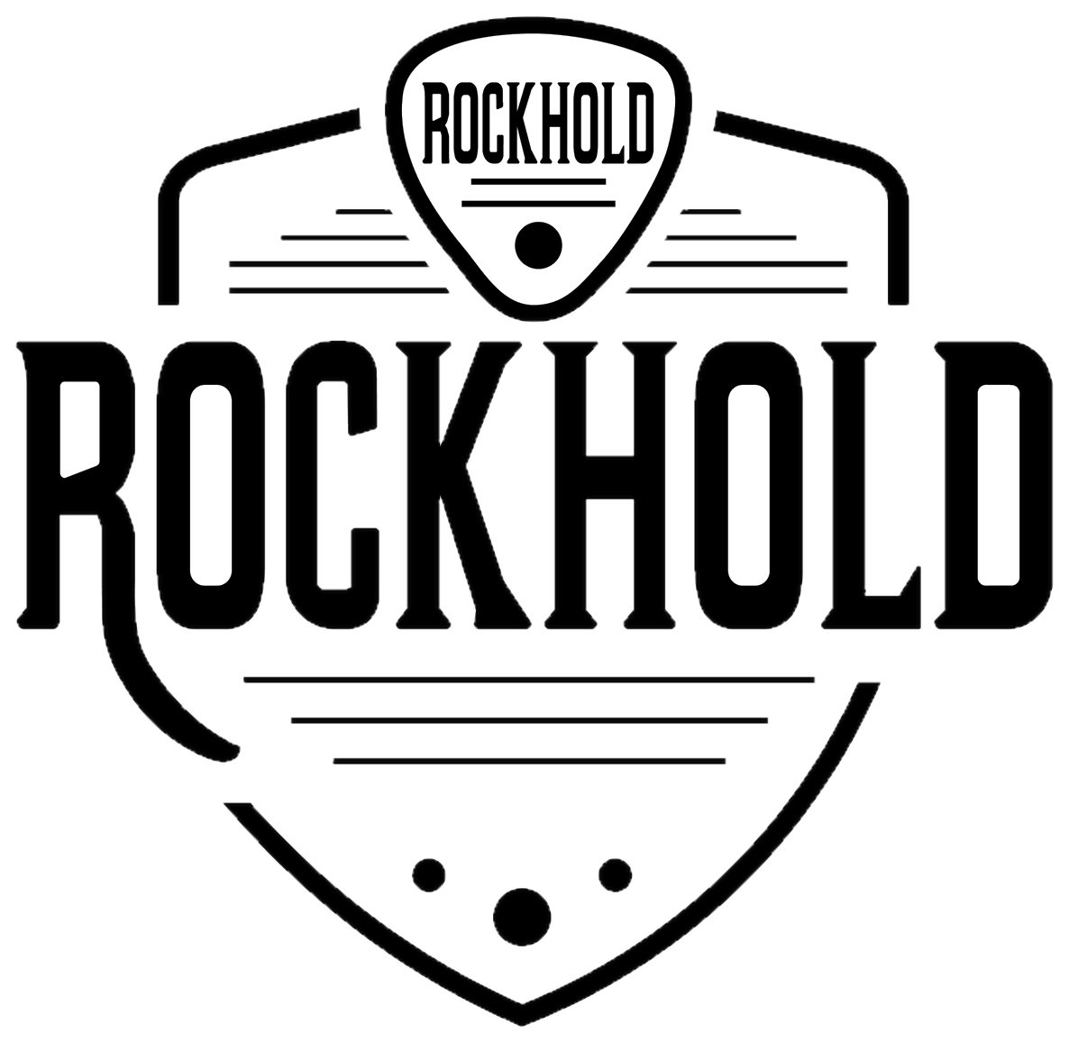 Logo Rockhold na kostce gitarowej