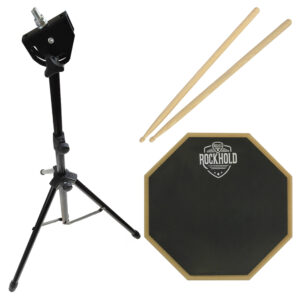 Zestaw: pad perkusyjny do ćwiczeń 8" RockHold G6008 + statyw Ka-Line Stand CM-025 + pałeczki Moboog 5A