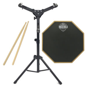 Zestaw: pad perkusyjny do ćwiczeń 12" RockHold G6012 + statyw Ka-Line Stand CM-027 + pałeczki Moboog 5A